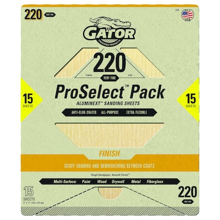 ProSelect Pack AlumiNext Sanding Sheets, 220 Very Fine Grit